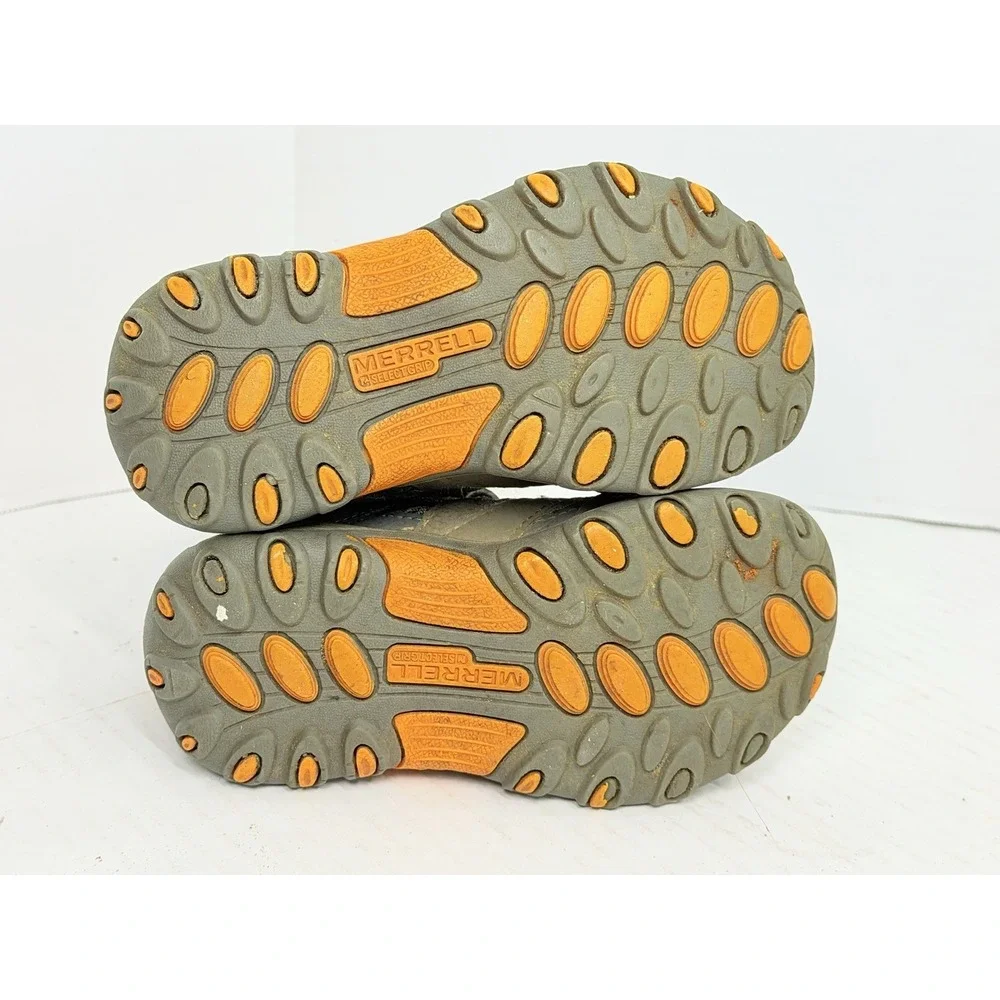 Merrell Trail Chaser Kids Hiking Shoes Gray Orange Hook-and-Loop Size 10M